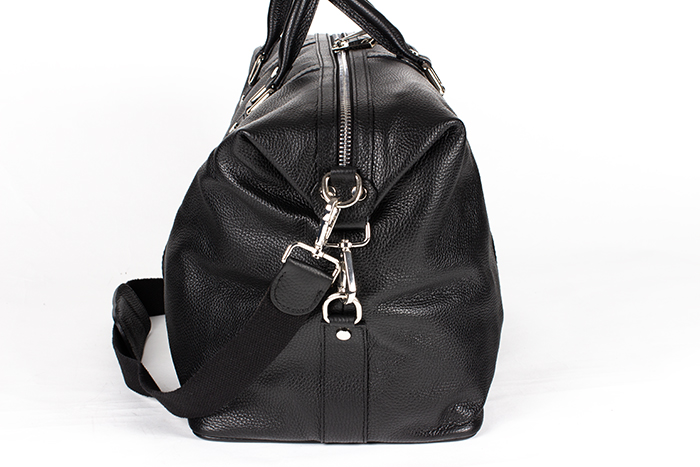 15010 Moretti Milano travel Bag Genuine leather side Black color